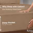 Royale Linens 100% Organic Cotton Fitted Sheet - Percale Weave - Super Soft Deep Pocket Bottom Sheets - Elastic Sheet Twin XL Size - Twin XL Fitted Sheets Only - (39"x80"+15", Chocolate)