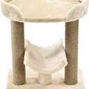 Amazon Basics Multi-Platform Cat Tree with Scratching Post for Indoor Cats up to 25lbs, 18 x 14 x 22 Inches, Beige