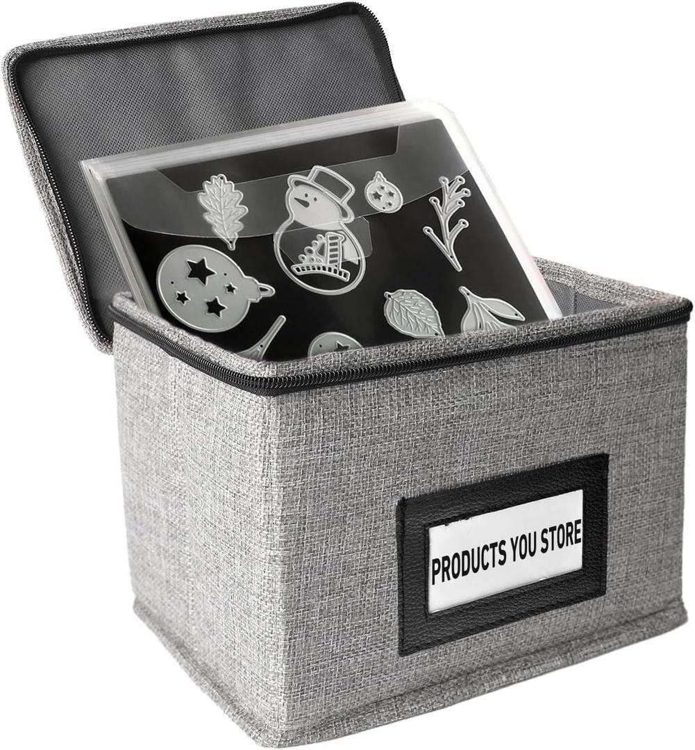 Die Cut Storage Box,Die Cut Storage Organizer,Fully-Padded Inside with Sturdy Construction, Magnetic Sheets for Dies Storage ,Scrapbooking Paper,Picture,Photo(no magnet sheet)