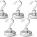 Magnetic Hooks Refrigerator,Cruise Ship Accessories, 80LBS Super Magnets with Neodymium Rare Earth for Hanging, Door Holder, Keys, Home, Office, Refrigerators, BBQ, Pack of 5.