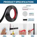 Peel and Stick Molding Trim Waterproof Mirror Tape Border Flexible Wall Trim Molding Self Adhesive for Home Decoration Wall Protection(32.8 Ft) (Black)