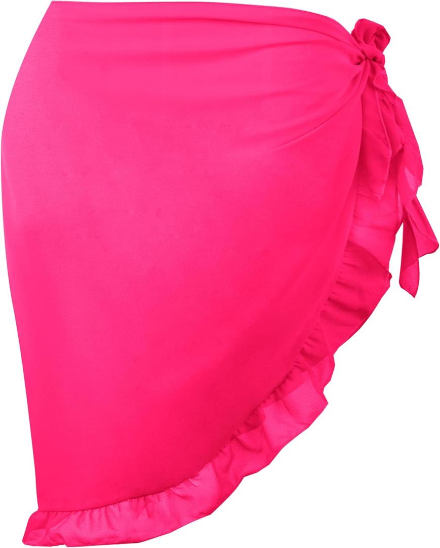 Dressever Women's Sarong Coverups Beach Sheer Bikini Chiffon Cover Ups Wrap Skirt for Swimwear