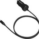 Amazon Basics MFi Certified 12W (5V, 2.4A) Car Charger with Lightning Cable for iPhone and Apple Devices, 3 ft, Black