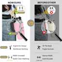Water Bottle Carrier Bag with Strap for Stanley 40/30 oz Tumbler with Handle, Water Bottle Holder Pouch with Phone Pocket for Stanley Cup Accessories, fit Walking Hiking Travel (Pink&Black)