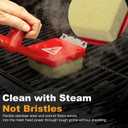 BBQ Grill Cleaner Brush, EEFINITE Steam Grill Brush for Outdoor Grilling with Replacement Scrub Sponge + Superior Scraper, Safe No Wire Bristle Barbecue Scrubber Brush for Grills Cleaning Tool