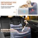 Dog Car Seat - Memory Foam Dog Booster Seat for Small Dogs Up to 25lbs-Elevated Pet Car Seat with Storage Pockets and Dog Seat Belt-Soft Pet Travel Bed for Front & Back Seats-Removable Washable-Grey