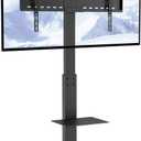 VEVOR Swivel TV Stand Mount, Adjustable Floor Stand for 32-85 Inch TVs, Holds Up to 110lbs, Height Adjustable with Tempered Glass Base, Max VESA 400x800mm for Living Room or Bedroom