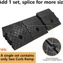 2 x 2Pack Plastic Curb Ramp for Driveway, Each 5.12" H x 10.63" W x 9.52" L, Extensible for Low Cars, Motorcycle,Bike, Cart Lawn