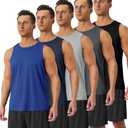 BOOJO 5 Pack Tank Tops Men - Quick Dry Moisture Wicking Summer Workout Muscle Sleeveless Shirts for Gym Beach Running 3XL