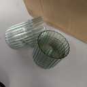 24 PCS Plastic Ribbed Wine Glasses 11oz Green Detachable Wine Goblet Unbreakable Vintage Ripple Water Goblets Cocktail Drinking Cups for Parties Weddings Poolside Outdoors