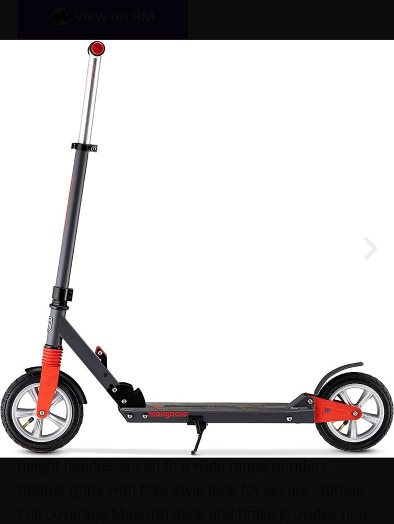 Mongoose Elevate Duo Folding Kick Scooter for Youth and Adults, Suitable for Ages 8 and Up, with Kickstand, Maximum 220-Pound Rider Weight Capacity