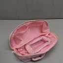 LOVEVOOK Travel Makeup Bag for Women, 2Pcs Puffer Waterproof Cosmetic Organizer, Large Capacity Pouch Open Flat Small Toiletry Bag with Brush Compartment & Handle (Pink, Medium)