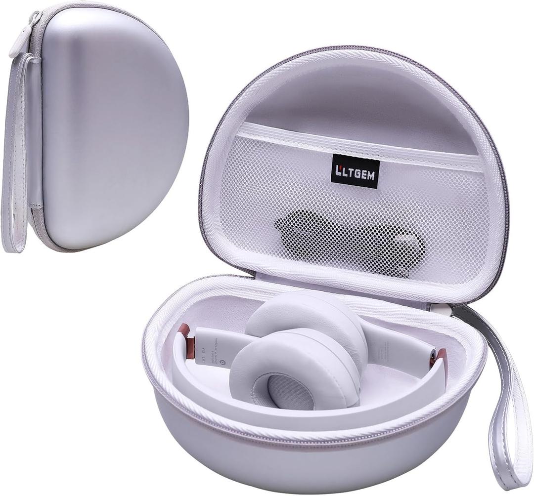 LTGEM Case Compatible with Beats Solo 4 / Studio Pro Headphone, Hard Travel Carrying Case for Beats Solo 4 / Studio Pro Headphone, Sliver