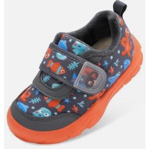Toddler Boots Winter Warm Shoes with Fur Lined Boys Girls (5.5T,Grey Fish)