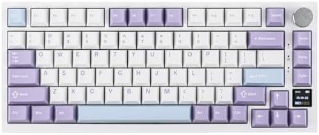 EPOMAKER Ajazz AK820 Pro 75% Wireless Mechanical Keyboard with TFT Smart Display&Knob, Gasket-Mounted Gaming Keyboard, Bluetooth/2.4GHz/USB-C Wired (Purple, Gift Switch)
