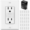 ELECTECK 30 Pack GFCI Outlets 15 Amp, Non-Tamper Resistant, Decor GFI Receptacles with LED Indicator, Ground Fault Circuit Interrupter, Wallplate Included, ETL Listed, White