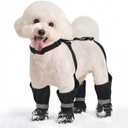 Dog Suspender Boots, Anti-Slip & Fall Waterproof Dog Shoes Leggings, Dog Paw Protector for Small Medium Dogs, Adjustable Dog Boots Pet Shoes for Outdoor Walking Black,M