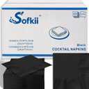400 Count Black Cocktail Napkins, 4.75x4.75 Inch 2-Ply Disposable Paper Napkins, Bulk Beverage Napkins for Dinner Wedding Bar Party and Daily Use
