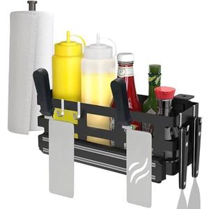 Griddle Caddy for Blackstone Griddles Prep Cart, Space Saving Grill Accessories Storage Caddy, BBQ Accessories Holder for Blackstone 28”-36” Grill with a Magnetic Tool Holder Paper Towel Holder