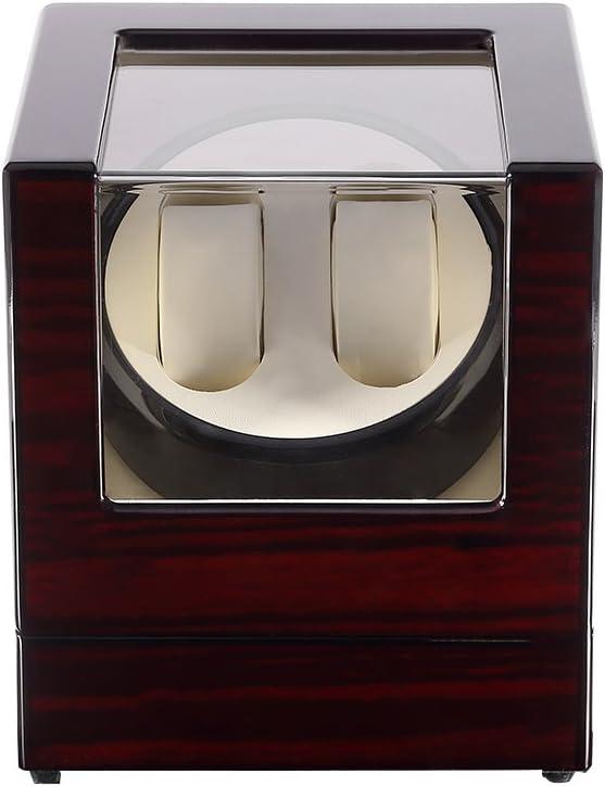 Uten Automatic Watch Winder Box Luxury Wooden Watch Storage Case, Double Watch Winder with Quiet Motor 4 Rotation Mode for Father's Day Gift for Him, Birthday Gift. Red