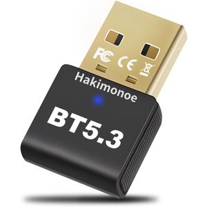 USB Bluetooth 5.3 Adapter for PC, Wireless Dongle for Laptop Desktop Computer Windows 11 10 8.1 7 Headset Headphones Speaker Keyboard Mouse