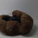 Calming Dog Beds for Large Dogs, Faux Fur Donut Cuddler Dog Bed, Round Fluffy Pillow, Washable Pet Bed for Dogs Up to 80Lbs, 36inch (Brown)