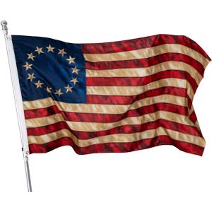 Tea Stained American Flag 13 Stars 3x5 Outdoor- Betsy Ross Flag 13 Colonies Primitive Vintage US USA Flags Banner Heavy Duty (Tea Printed Star Flag)