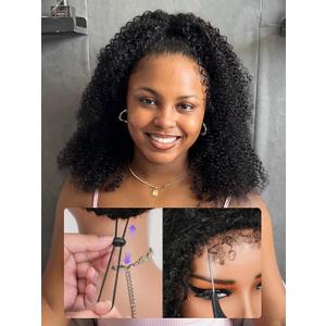 4C Hairline Kinky Curly Half Wig | Virgin Human Hair | Flip Over Drawstring | Natural 3C/4A Blend | Glueless Snug 3-in-1 Fit | No Lace No Gel | Beginner Protective | 14" Workout-Ready Style