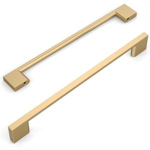 Amerdeco 10 Pack Champagne Bronze Cabinet Pulls 10 Inch(254MM) Hole Centers Kitchen Cabinet Handles Cabinet Hardware Kitchen Handles for Cabinets Cupboard Handles Drawer Pulls ZH0060