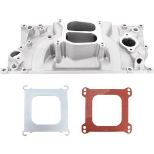 Dokili Aluminum Dual Plane Intake Manifold Compatible with Chevy Small Block SBC V8 1996-2002 Vortec 5.0L/305 5.7L/350 with Spread or Square Bore Carbs RPM Idle-5,500