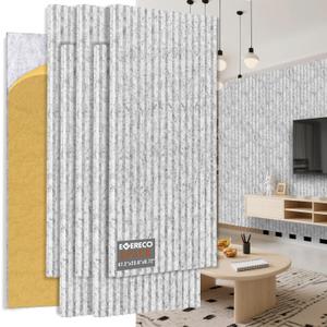 EVERECO 6 Pack Acoustic Panels Dual-Layer Thickened-47.2"x23.6"x0.72" Soundproof Panels for Wall Self-Adhesive, Wall Panels for Interior Wall Décor, Home Studio, Live Broadcast Room, Media Room-Grey