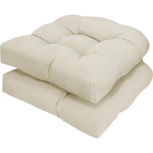 Patio Outdoor Chair Cushions Set of 2 Waterproof 19.5" x 19.5" x5" Outdoor Chair Cushion with Thick PP Cotton Resistant Patio Furniture Pads for Indoor & Outdoor Patio Furniture Seat, Cream