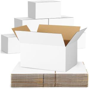 40-Pack-Small-Shipping-Boxes-9x6x4, Corrugated-Cardboard-Boxes-for-Packaging-Small-Business, White-Boxes-Mailers