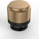 Asidrama 10 Pack Matte Black and Champagne Bronze Kitchen Knurled Cabinet Knobs Dresser Knob Drawer Knobs Cabinet Hardware Zinc Knob for Dresser Drawers (Single Hole Knob)