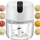 250ML Electric Garlic Chopper, Mini Portable Veggie Chopper, Garlic Grinder Masher Onion Chopper, Blender to Vegetable, Wireless Food Processor for Ginger, Chili, Fruit, Meat, etc
