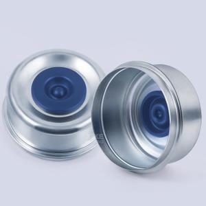 4 x XIKE 2 Set 2.72" OD Trailer Bearings Dust Cap Grease Cap with Rubber Plugs, Fits Trailer Wheel Hub 7,000 to 8,000 lb Axles. (Blue)