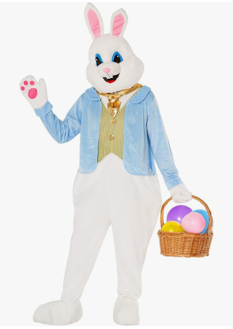 Morph Easter Bunny Costume Adult Deluxe Rabbit Mascot Outfit for Men - Perfect for Easter Costumes and Events - Size XL