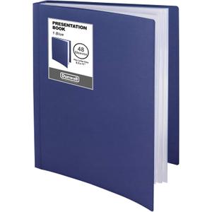 Dunwell Presentation Binder 48-Pocket, Displays 96 Pages, 8.5x11 Portfolio Binder with Plastic Sleeves, Storage and Organizer for Documents, Photos, Kids Artwork, Projects, Recipes (Blue)