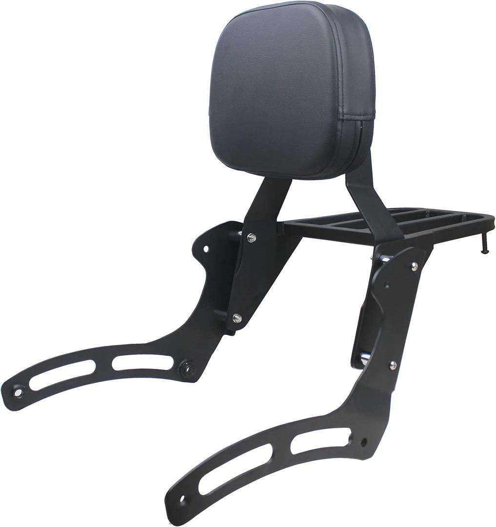 YHMOTO Passenger Backrest Sissy Bar with Luggage Rack for Kawasaki Vulcan 900 VN900 Classic Custom 2006-2025 (Black)