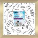 Americanflat 14x14 Wedding Signature Frame with Shatter-Resistant Glass - Use as 5x7 Frame with Mat or Display 14x14 Photos Without Mat - Signature Collection - Autograph Frames for Wall - Gold