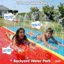 JAMBO Premium 18Ft Budget Slip Splash and Slide, Heavy Duty Water Slide with Advanced Sprinkler System, Backyard Waterslide, Splash Mat, Outdoor Water Toys n Slides for Kids