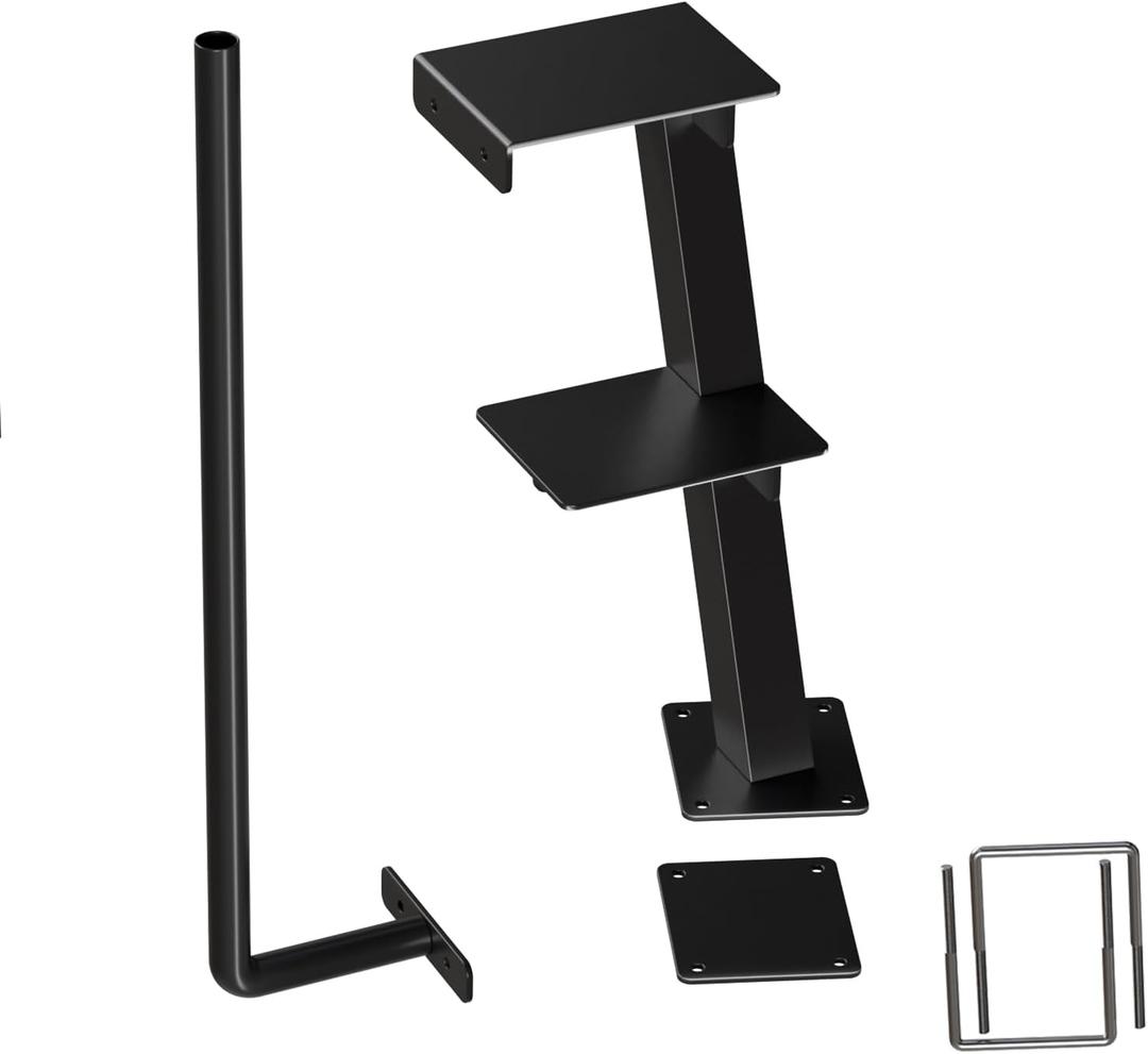 Trailer Step with Handle, Dual-Step Universal Boat Hauler Step, Suitable for Various Types of Boat Hauler Frames, Black Heavy-Duty Hauler Step