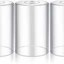 Teenyyou 3 Pcs Clear Glossy Glass Shade Replacements for Pendant Light Fixtures Glass Lamp Shade Cover, 15/8 Inch Fitter E26 Base, 4"w x 6"h, Replacement Lamp Globe for Chandelier Wall Sconce