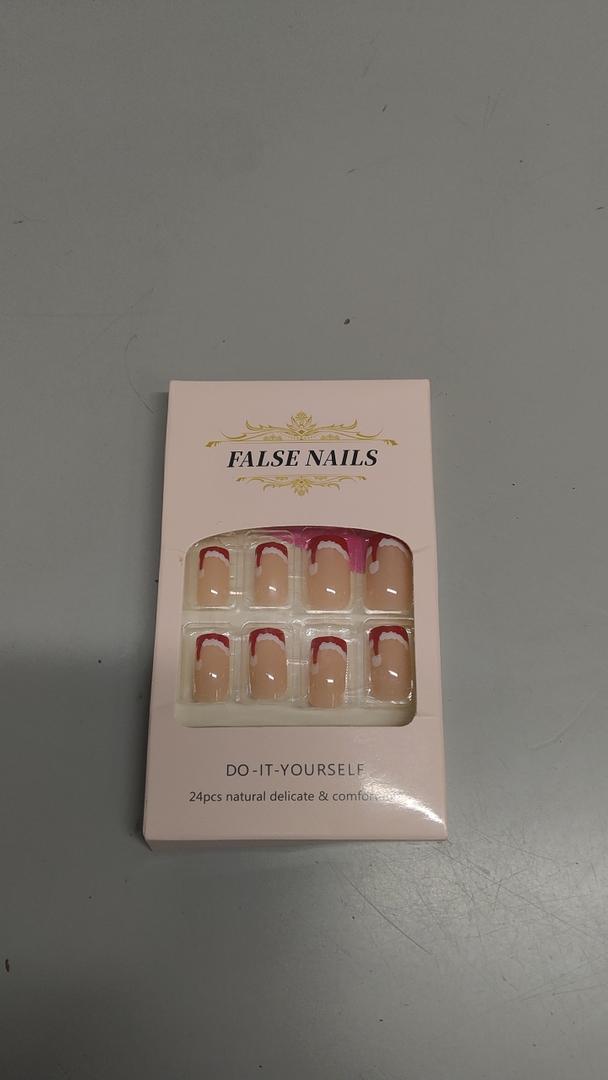 Soft Gel Press on Nails, Fake Nails with Bright-Pink Design Full Cover False Nails for Women Reusable Nail Kit with Nail Glue Adhesive Tabs Nail File (0.1 Fl Oz (Pack of 1))