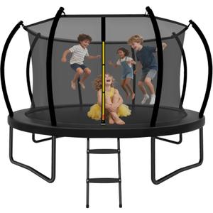 Trampoline Outdoor 14FT with Safety Enclosure Net and Ladder, ASTM Approved Recreational Trampoline for Kids and Adults, Rust-Resistant Frame