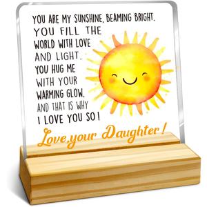 Christmas Gift For Mother Mom, Birthday Thanksgiving Mothers Day Gifts, Acrylic Plaque With Wooden Stand Desk Decor, Gift Form Daughter