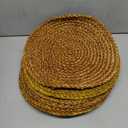 (Sizes:11.8"-13.5''-15") BLUEWEST Round Woven Placemats, 13.5'' Natural Wicker Straw Mats (Pack of 6), Hand-Braided Non-Slip & Heat Resistant Table Setting for Dining Table