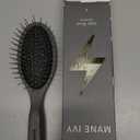 Daily Wood Hair Brush - Carbonized Ash Anti-Static Paddle for Frizz-Free Styling - Stainless Steel Bristles Scalp Massage - Safe for Color & Extensions - wet brush - detangling