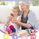 Katech Crochet Kit for Beginners, 50 Granny Squares Crochet Kits for Adults Beginner Learn to Crochets w/Step-by-Step Video Tuturials, Knitting Kit w/1378yds Yarn Granny Square Card Deck- 80% Cotton (Blue-purple gradient)