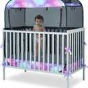 Porayhut Portable Baby Crib Net Safety Mesh Tent,Pop up Infant Mosquito Net, See Through Canopy Netting Cover for Baby&Toddler to Keep Baby from Climbing Out